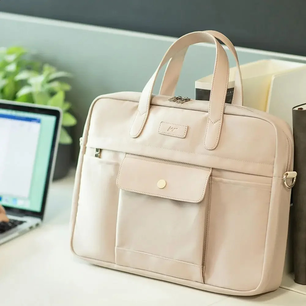 Large capacity laptop briefcase shoulder cross 13 14 15 inch laptop bag 240903