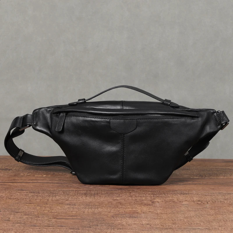 Multifunctional Men bag Genuine Leather Waist Pack For Women / Men Shoulder Bags Female Leather Bag Fanny Pack Bag 240729
