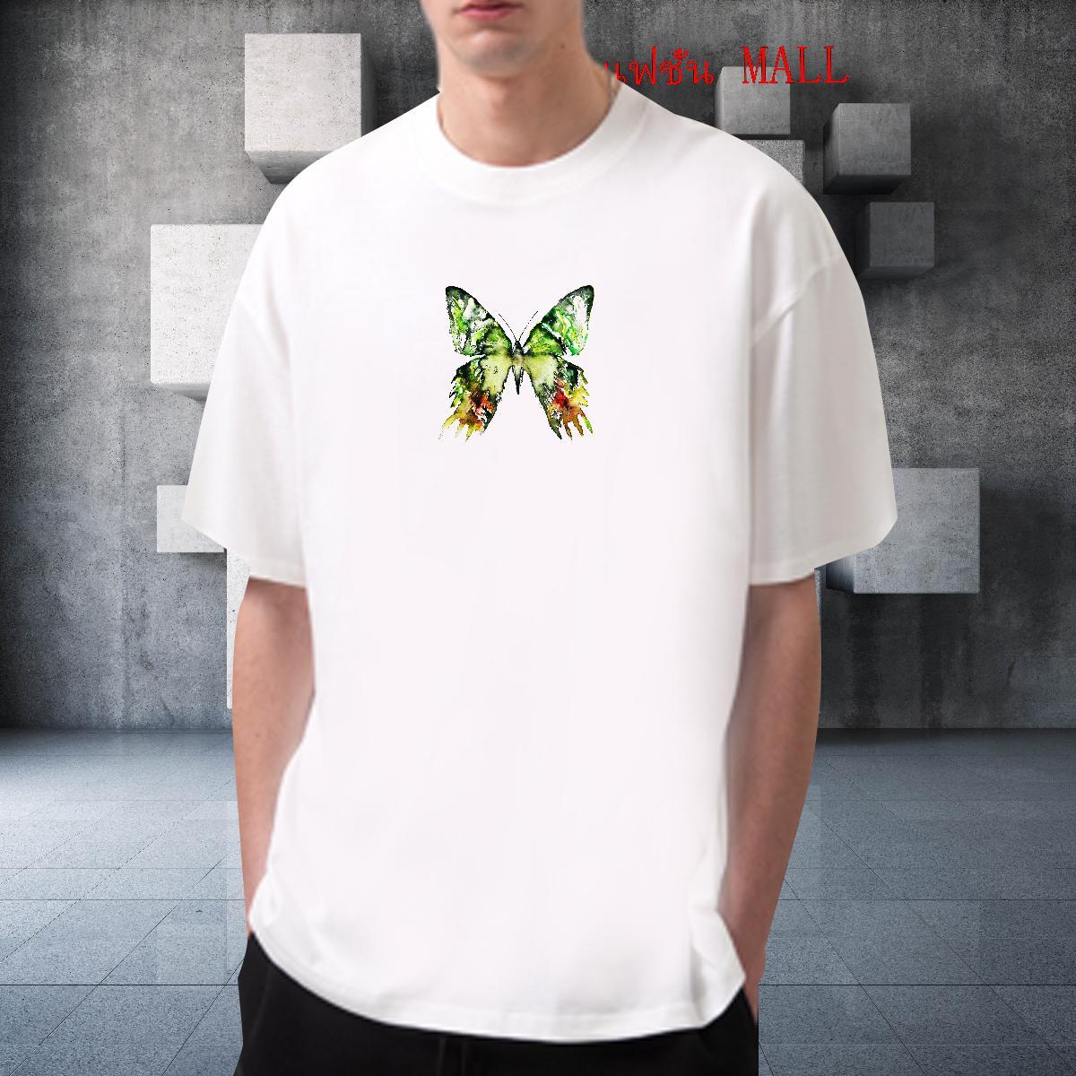 High Quality Men Tshirts 230g Pure Cotton Casual Beach Butterfly Oversized Breathable Short Sleeve Customized T Shirts Men Tops