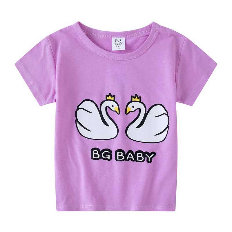 T-shirts Baby Boys Girls Summer T-shirt Kid Cartoon Animal Tops Tees T Shirt Tshirt Size 3 4 5 6 Year Children Cotton ClothingL24729