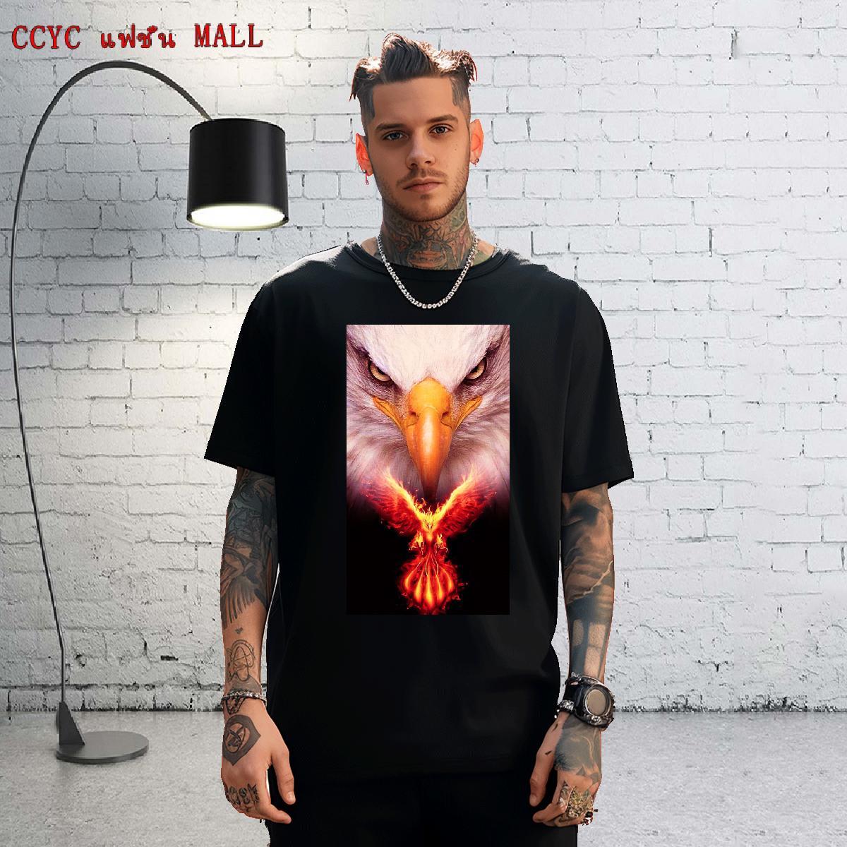 Brand Men Tees 230g 100% Cotton Street eagle DIY Logo Oversized O Neck Short Sleeves Custom Man T Shirts Top Tees