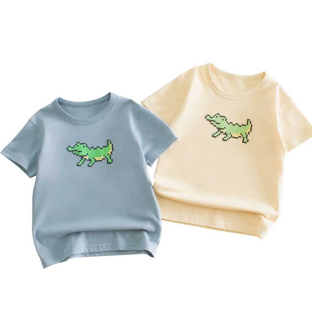 T-shirts Crocodile Print Boy T Shirt Cotton Toddler Kid Tshirt Baby Clothes Summer Casual Tee Top Short Sleeve OutfitL24729