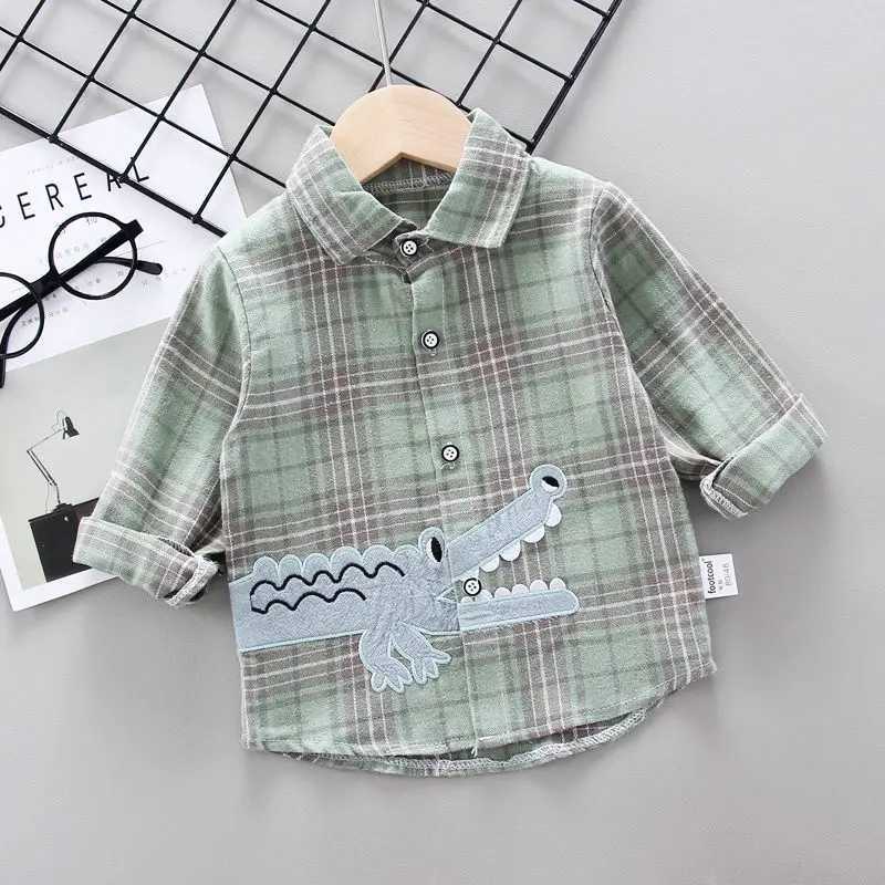 Baby Spring Thin Shirt Preschool Boys Long Sleeve T-shirt Top 1 2 3 4 Y Children Girls Cotton ShirtW240729