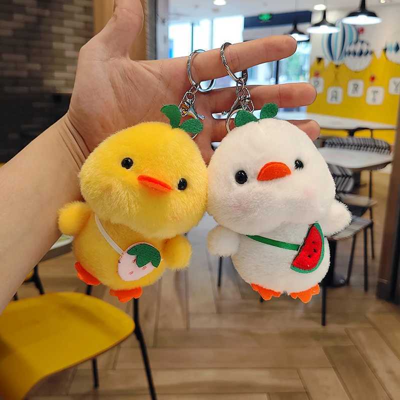 Fashion Plush Keychain Cute Duck Pendant Doll Soft Stuffed Animal Keyring Bag Hanging Charms Decoration Car Key AccessoriesL240729