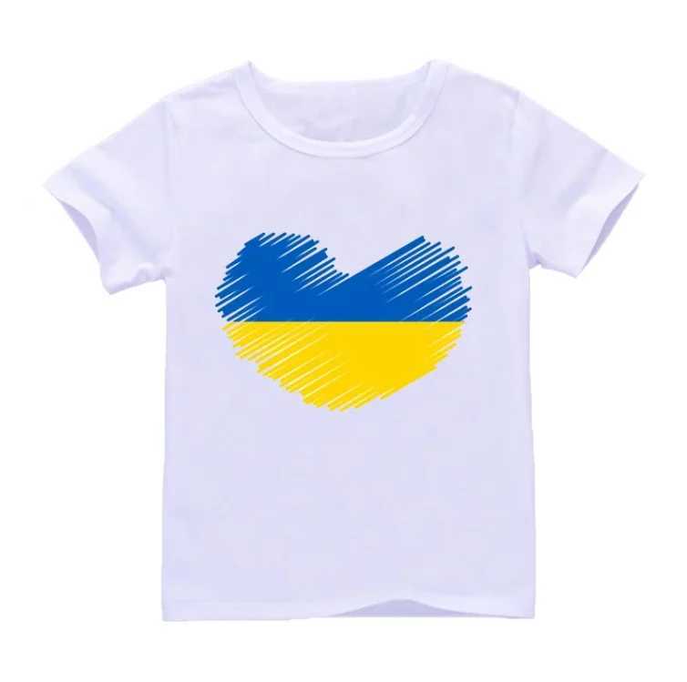 T-shirts Funny Ukraine Love T Shirt Ukrainian Sunflower Art T-Shirt Harajuku Kids Tshirt Boys Girls Short Sleeve TopsL24729
