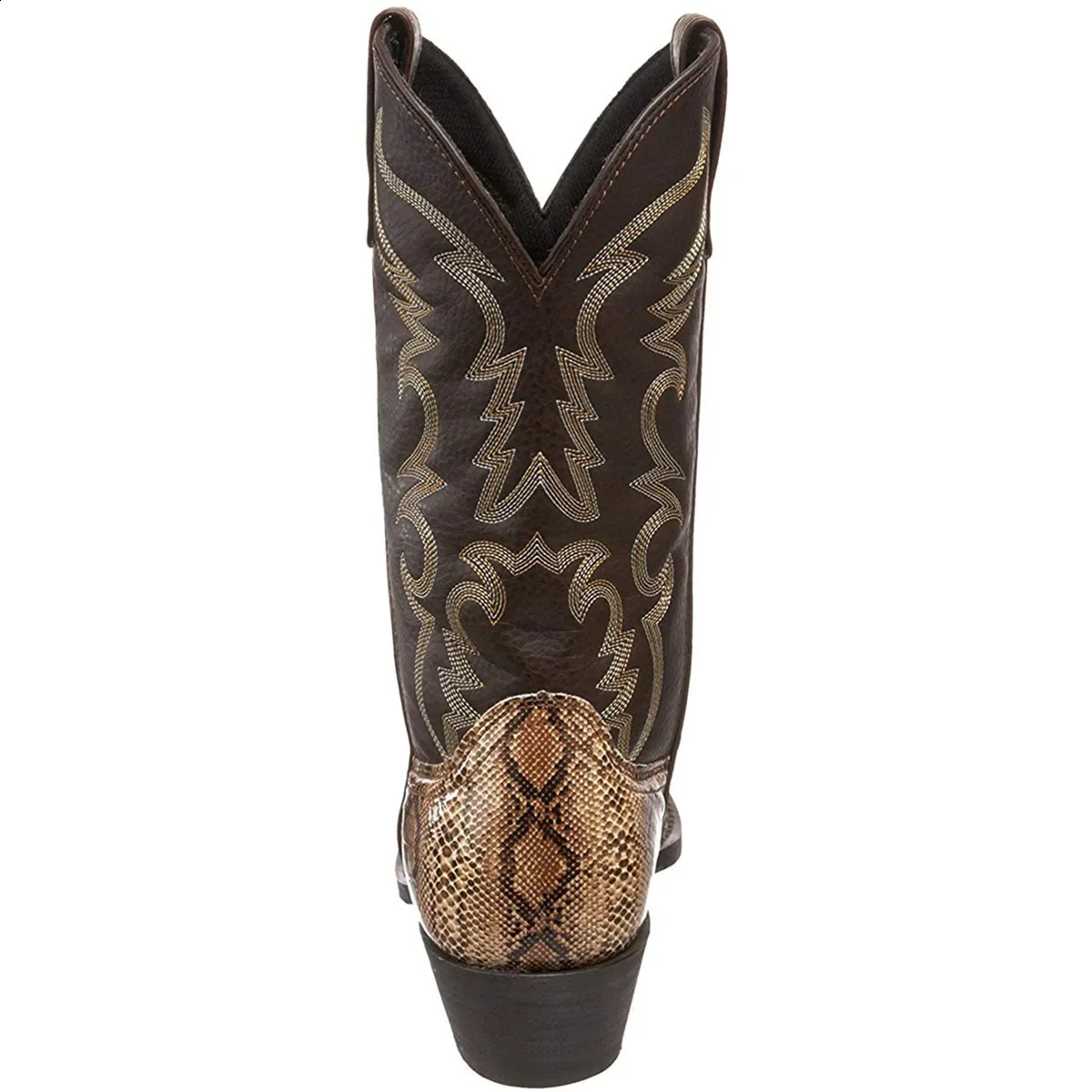 Snake pattern denim boots mens handmade mid calf mens boots retro Pointed top Western style boots Plus size 38-48 unisex shoes Botas 241223