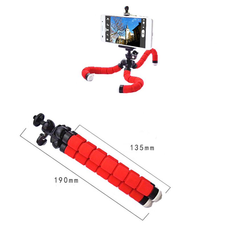 Flexible Sponge Tripod Portable Small Phone Tablet Stand with Clip and Wireless Remote For Cell Phone Video Recording Live Microphones Camera Photo Ph