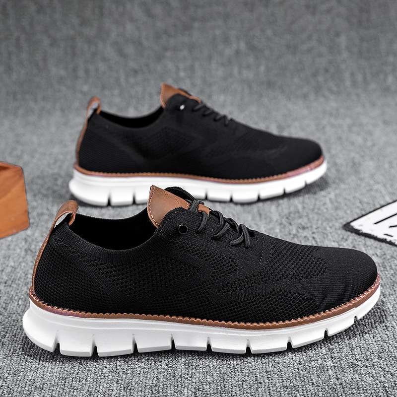 2025 NEW Knit Mesh Sneakers Sport Running Loafers Shoes for Men Breathable Flats High Quality Low Top Casual Tenis Mascuo e ca