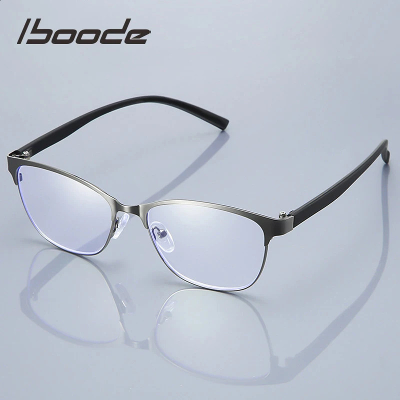 iboode Stainless Steel Men Women Computer Reading Glasses For Reader Presbyopic Optical Lens Goggles 1.0 1.5 2 2.5 3 3.5 4 240722