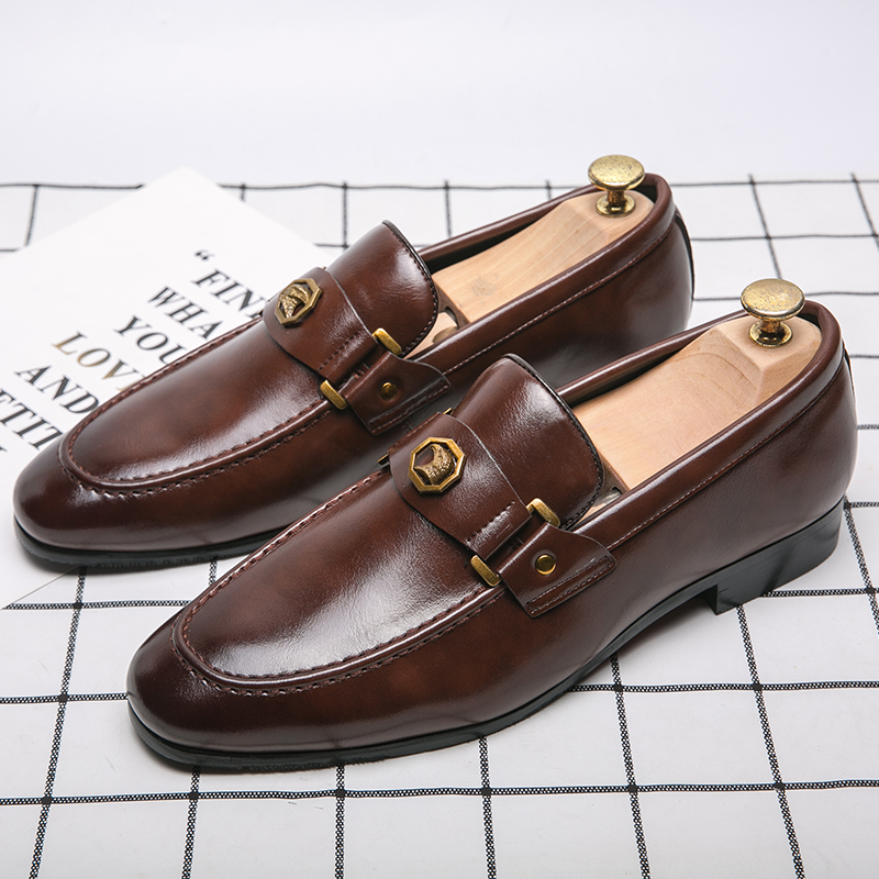 Designer Business Formal Office Casual Brand Flats Italian Dress Mens Genuine Leather Wedding Shoes for Men Loafers 38~48 dh1102140405