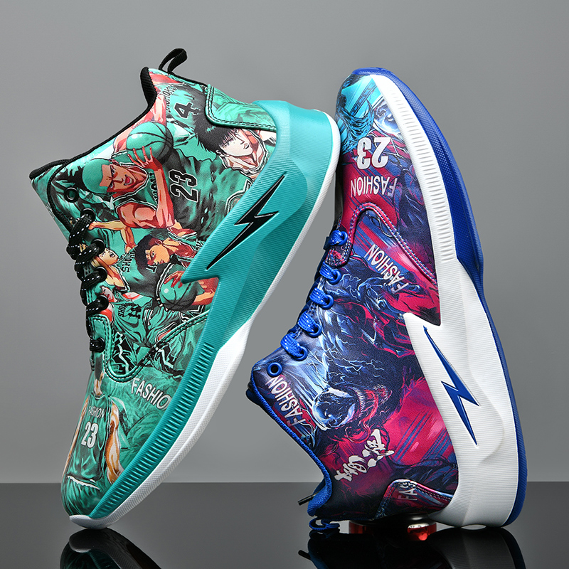 New Basketball Shoes Couple Mandarin Duck Color Scheme Sneakers Youth Fashion Trend Street Basketball Boots