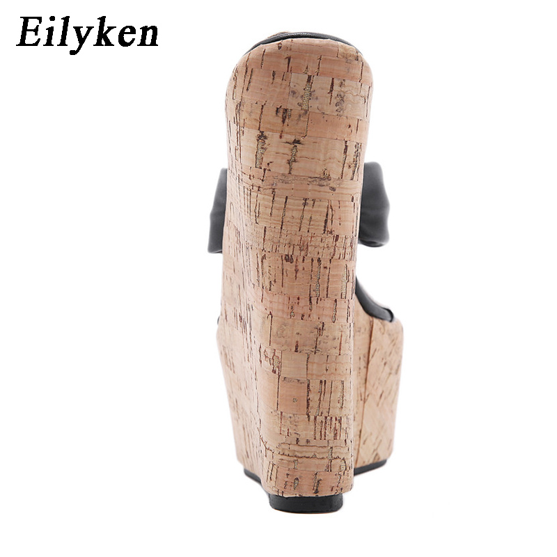 2024 New Eilyken Sexy Super 18Cm High New Heels Platform Quality Wedges Pinch Slippers Women Sandals Mules Shoes Size 35-42 8776