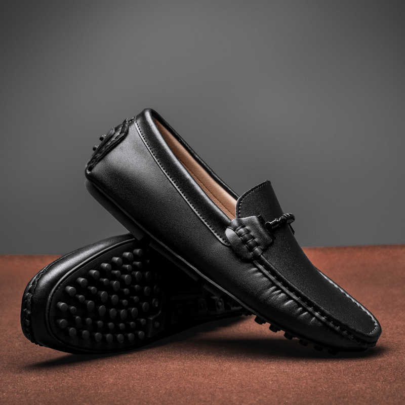 New Italian Mens Shoes Casual Retro Slip on Formal Shoes Men Loafers Moccasins Soft Leather Driving Shoes Lightweight Boat Shoes