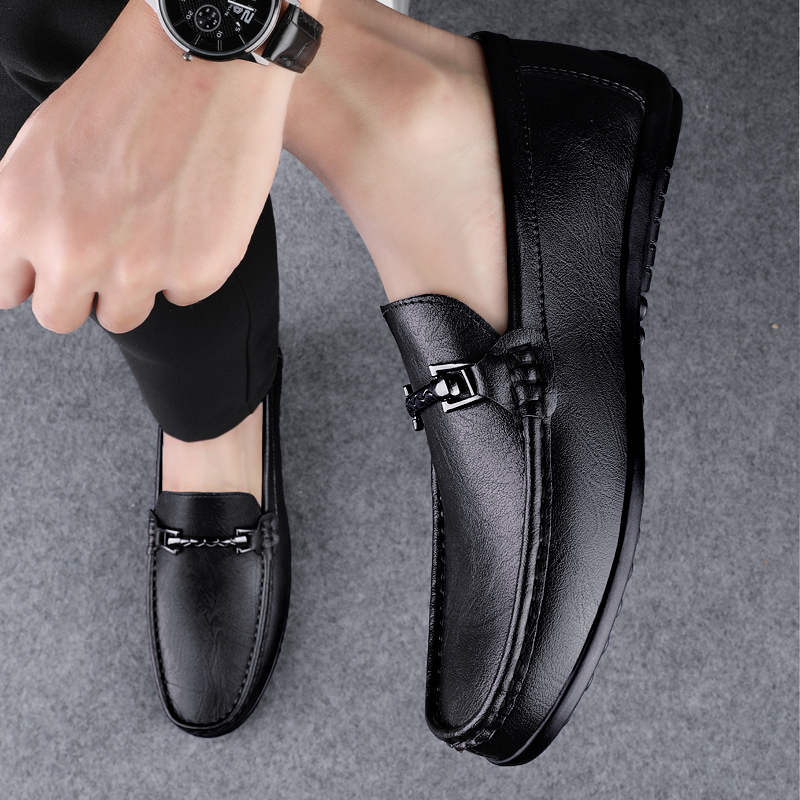 Men Classic Genuine Leather Casual Loafers Soft Comfortable Breathable Flats Lazy Shoes Men's Moccasins Business Driving Shoes