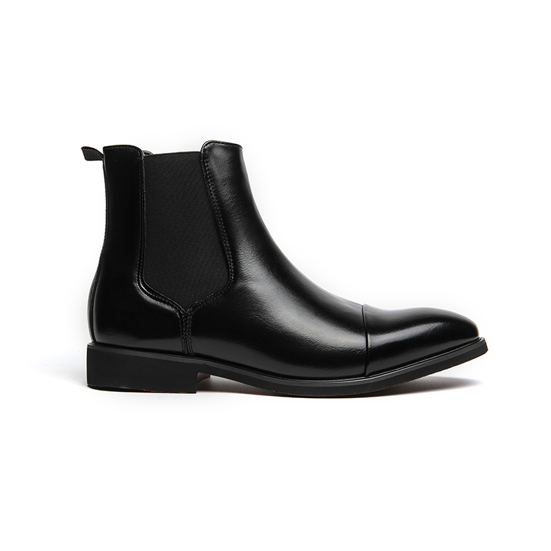 New Chelsea Boots for Men Black Square Toe Business Handmade Men Short Boots Fashion Botas De Hombre Men Boots