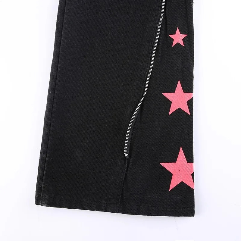Autumn Winter Straight Tube Y2k Jeans Ladies Darkness European and American Style Womens Pants Star Print Baggy Woman 251022