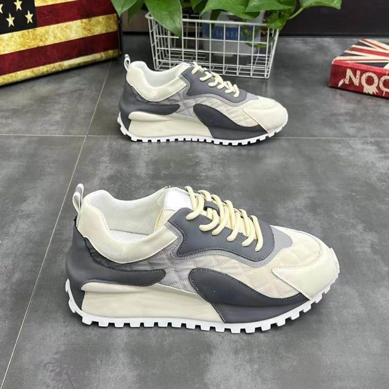 Casual Sneakers Men Fashion Mixed Colors Microfiber Leather Mesh Breathable Increased Internal Cover Bottom Platform Board Shoes 3097 0766