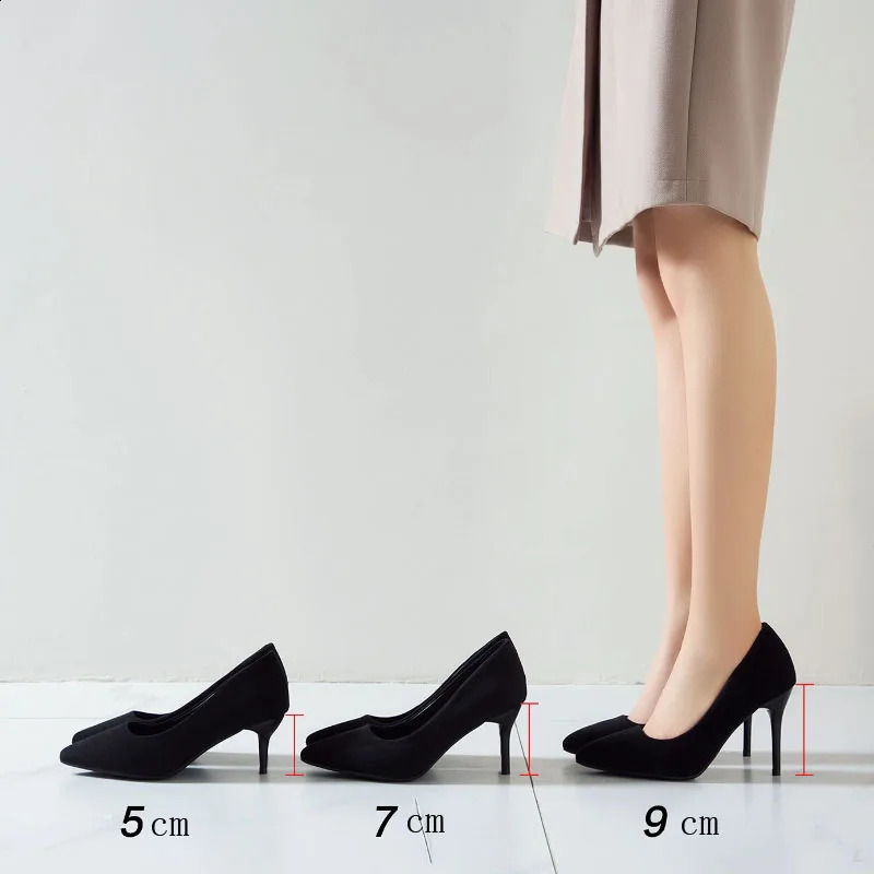 2024Woman Pumps High Heels Stiletto Pump Single Shoes Female Office Shoes Ladies Black Pointed Toe Sexy Party Wedding Shoes 240729