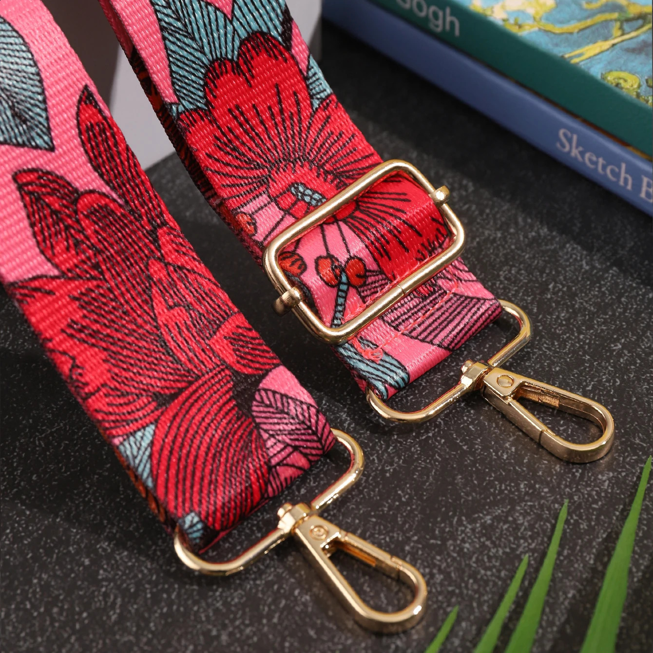 PT030,The colorful and fancy womens bag accessories are adjustable in decoration the long shoulder strap is a single cross body 240729