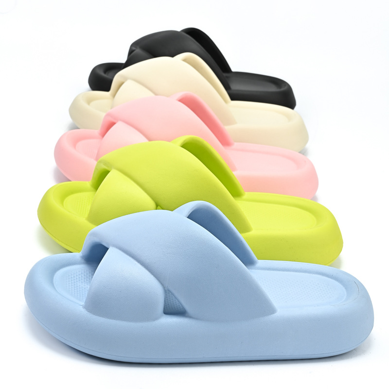 Women's Comwarm Fashion New 2023 Summer Men Sandals Crossover Belt Design Home Thick Sole Slippers Outdoor Beach Flip ps 0a36