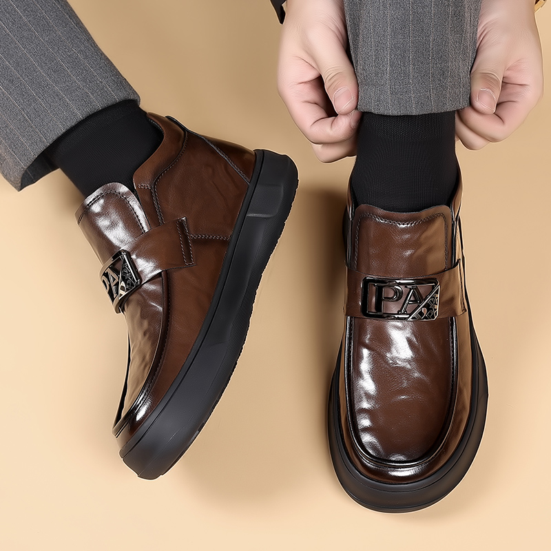 Brand Business WAERTA Leather for Casual Slip on For Party Wedding Quality Men Shoes