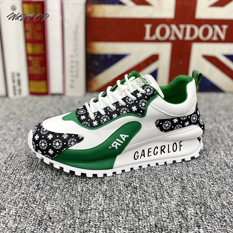 Chunky Sneaker Men Cover Bottom Board Fashion Casual Microfiber Leather Upper Increased Internal Designer Platform Shoes