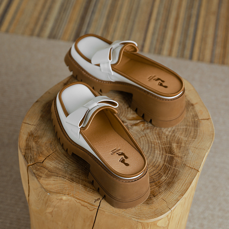 Woman Mules Spring Summer 2022 Fashion Designer Slip-on Square Toe Chunky Shoes Women Loafers Ladies Dress Shoe Zapatos De Mujer