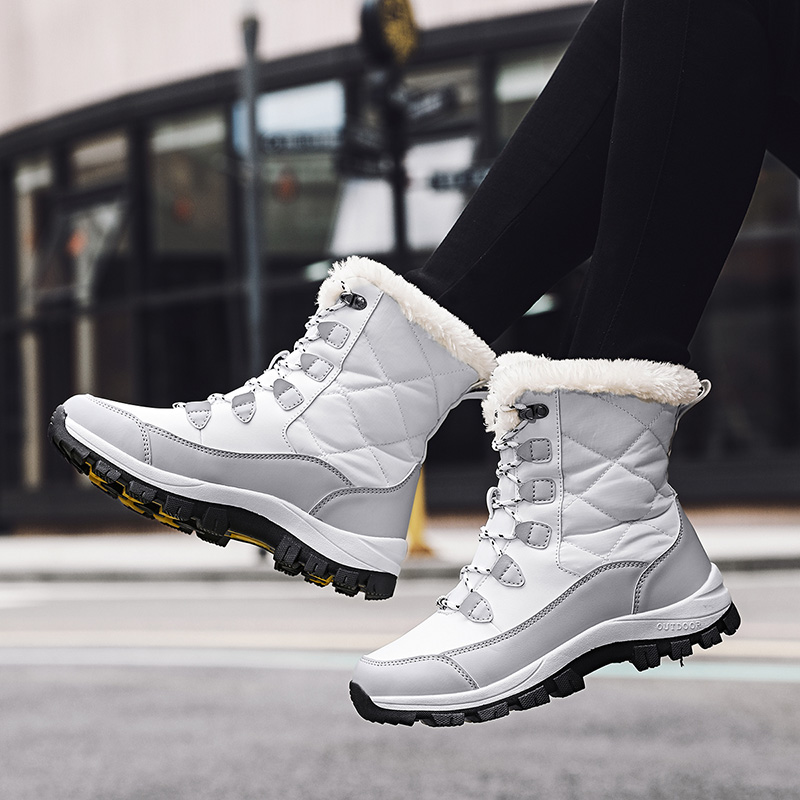 Snow Women's Are Fashionable Thick Plush Heels Waterproond Non Slip Boots High Top Winter Warm Fur Botas Mujer d42b