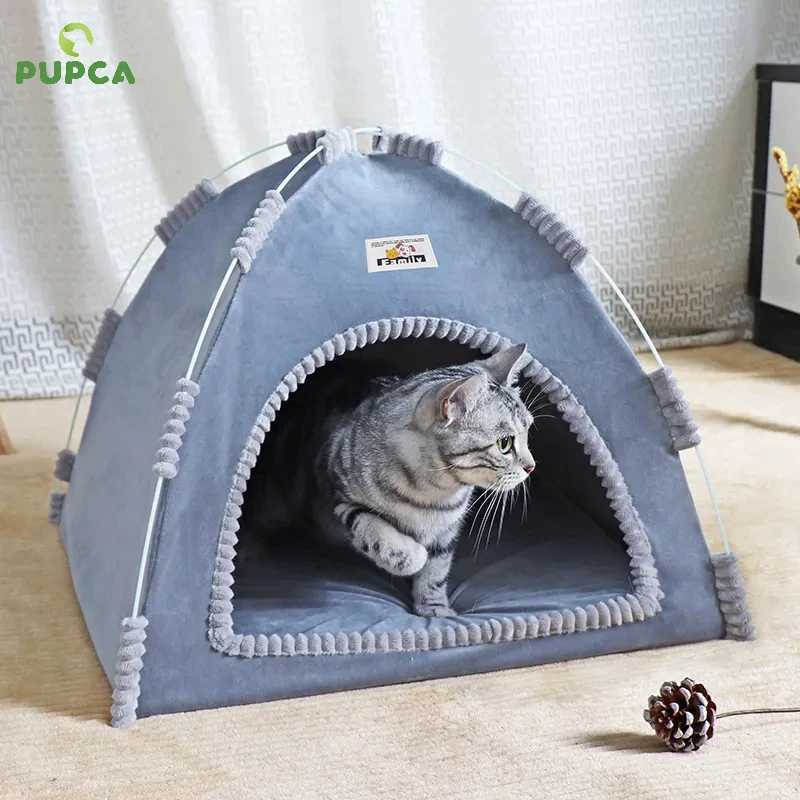 Pet tent bed cat house supplies product accessories warm mats furniture sofa basket bed winter clam shell cat tentX2407304
