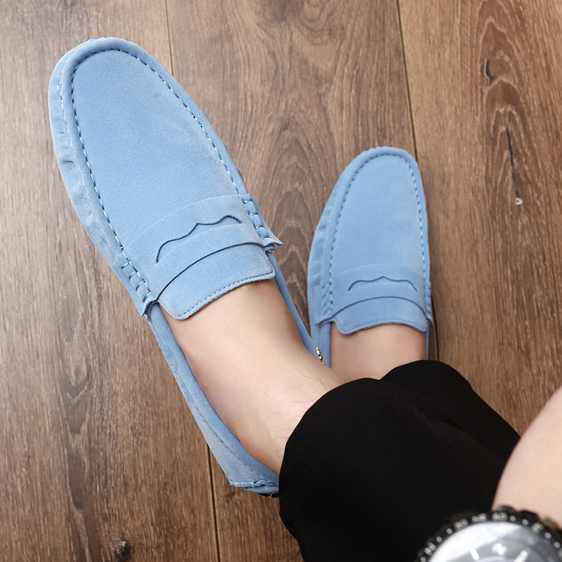 Men Fall Genuine Leather Casual Breathable Driving Fashion Moccasins Green Cow Suede Loafers Office Shoes d97b