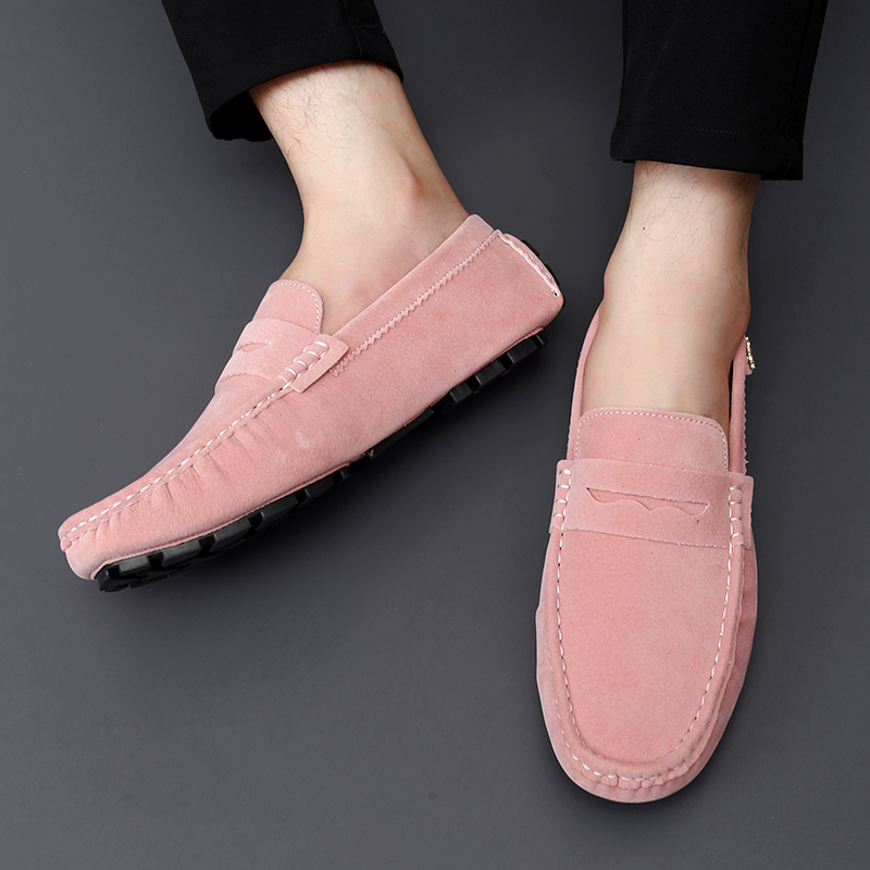 Men Fall Genuine Leather Casual Breathable Driving Fashion Moccasins Green Cow Suede Loafers Office Shoes d97b