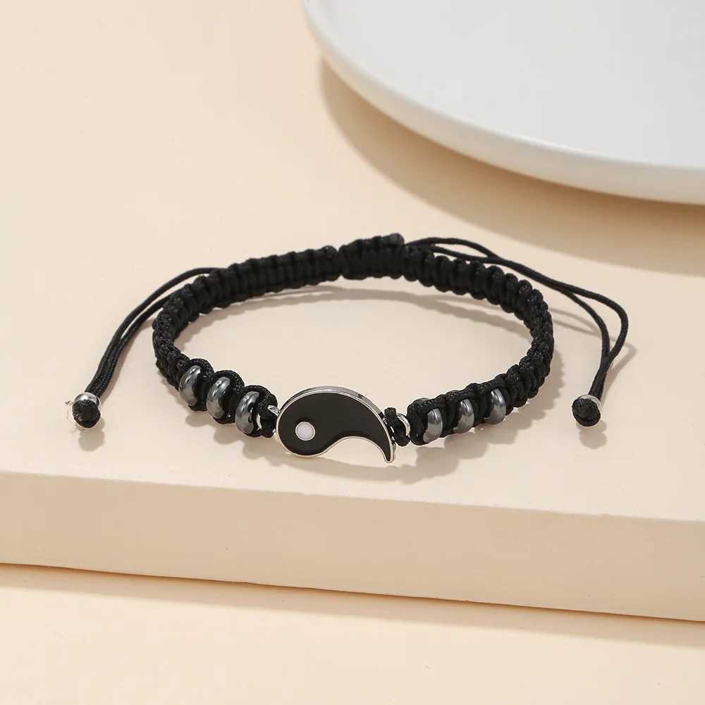 Tai Chi Yin Yang couple bracelet hand woven bait rope adjustable bracelet Bff friendship bracelet jewelry gift W241231
