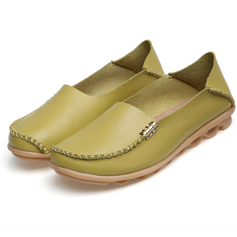 Women Shoes Plus Size Flat Shoes Women Genuine Leather Loafers Nurse Slip On Women Flat Oxford Sapato Feminino Ballet Flats