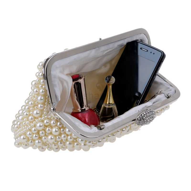 Women messenger beaded women vintage evening bags imitation pearl shell women bag shoulder bagsdiamonds clutch bag for weddingXJ240730