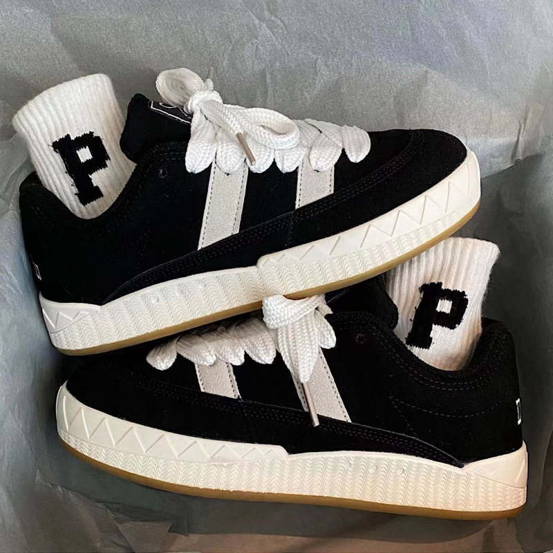 Black Women Designer Woman Vulcanized Sneakers Synthetic Leather Spring Autumn Lace Up Ladies Flats Shoes Man