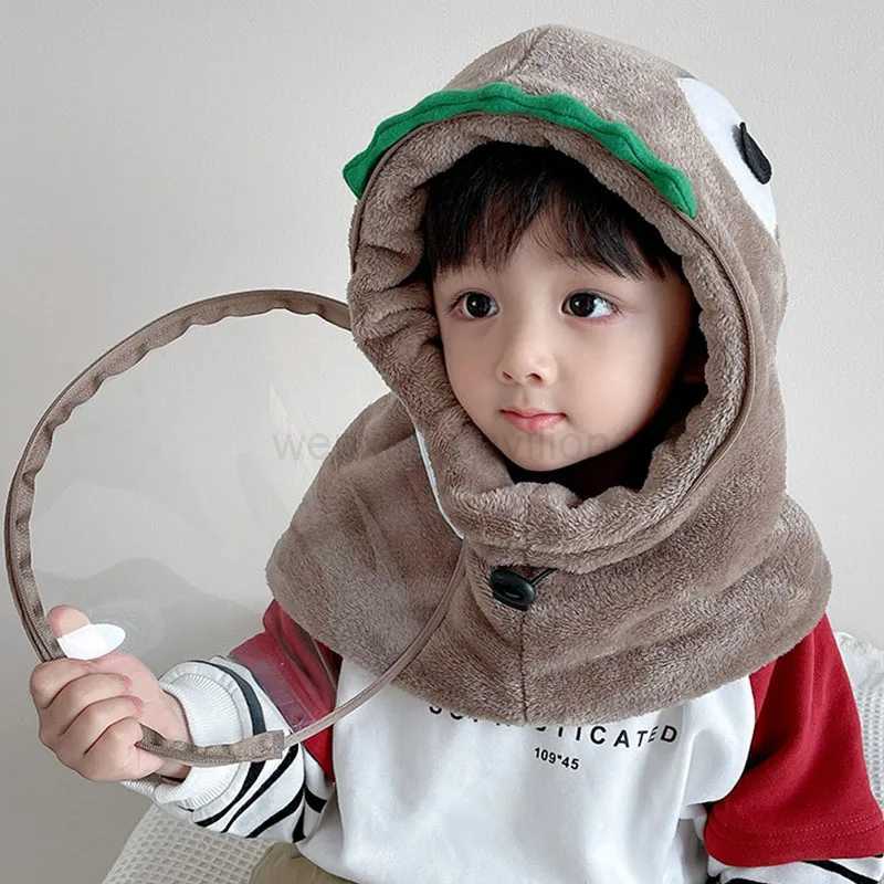 Kids Windproof Mask Integrated Hat Cute Rabbit Ears Plus Velvet To Keep Warm Hat Winter Cap for Kids for Boys Girls AccessoriesXJ240730