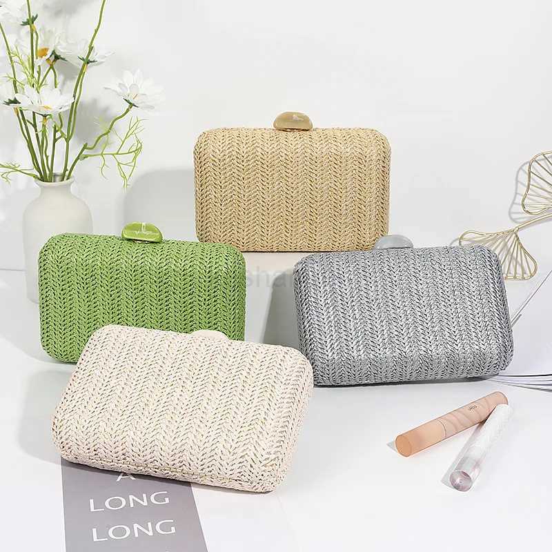 Weave Straw Evening Clutch Bags for Women Summer Party Fashion Shoulder Bags Luxury Purse Hadbags Wedding Bridal Clutches SacXJ240730