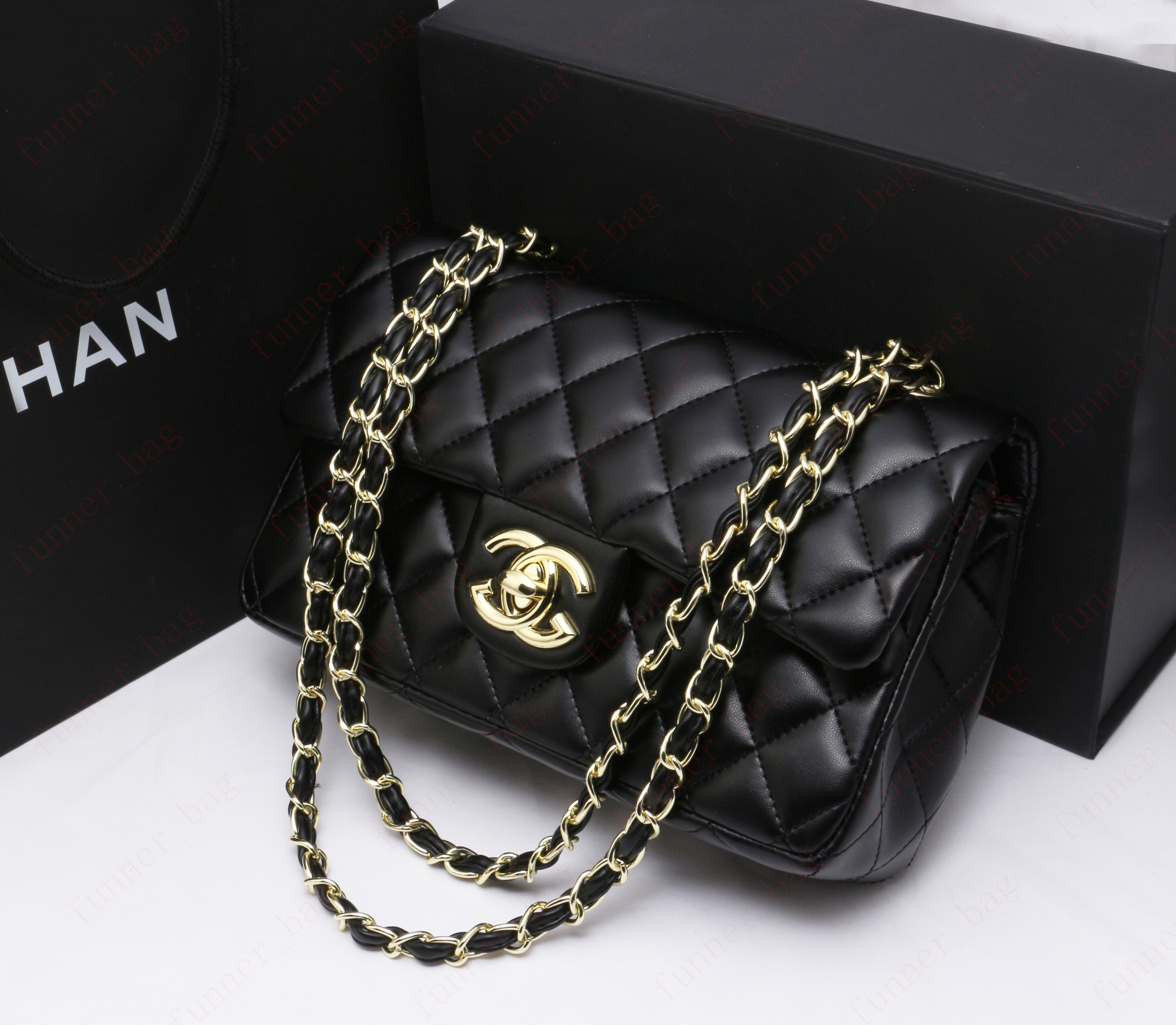 Designer Bags Shoulder Chain Clutch Flap Tote Bag Wallet Check Purse Double Letter Solid Hasp Waist Square Stripes Women s Handbags