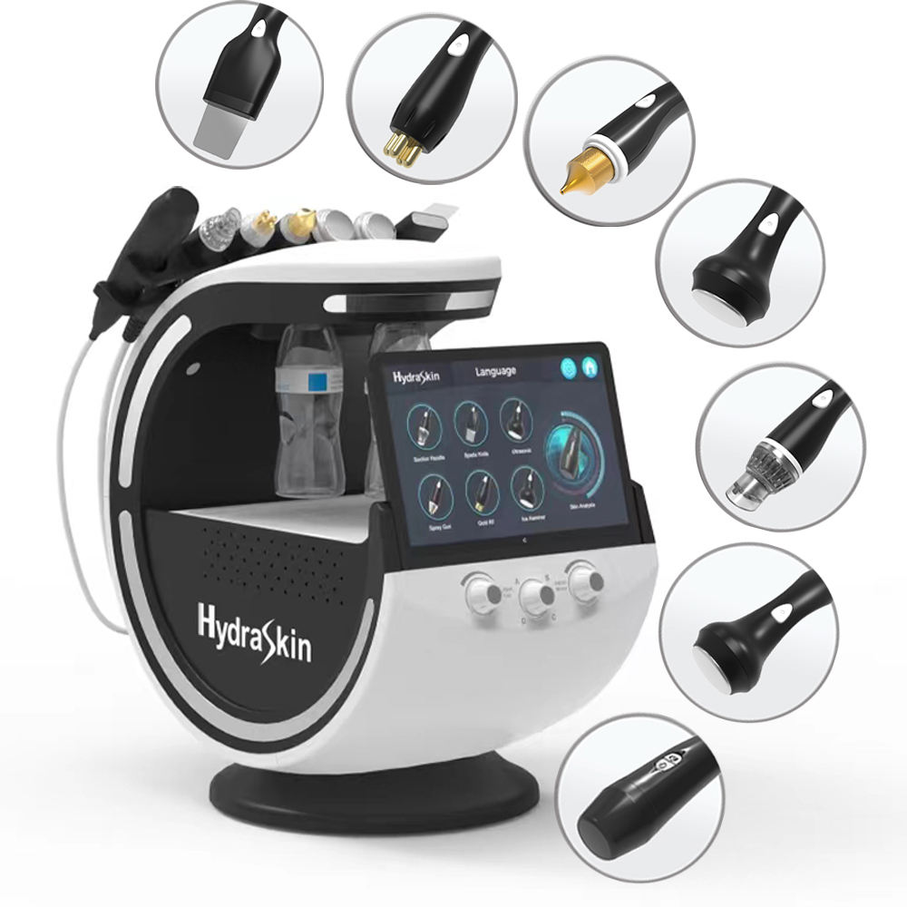 High Quality Beauty Dermabrasion Skin Care 7 In 1 H2o2 Bubble Deep Cleaning Beauty Oxygen Aqua Peeling Skin Rejuvenation Machine HD Skin Analyze