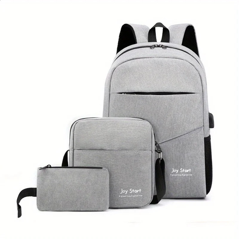 3 piecesset of casual simple and stylish large capacity backpacks 156inch laptop bag travel backpack 240730Zl