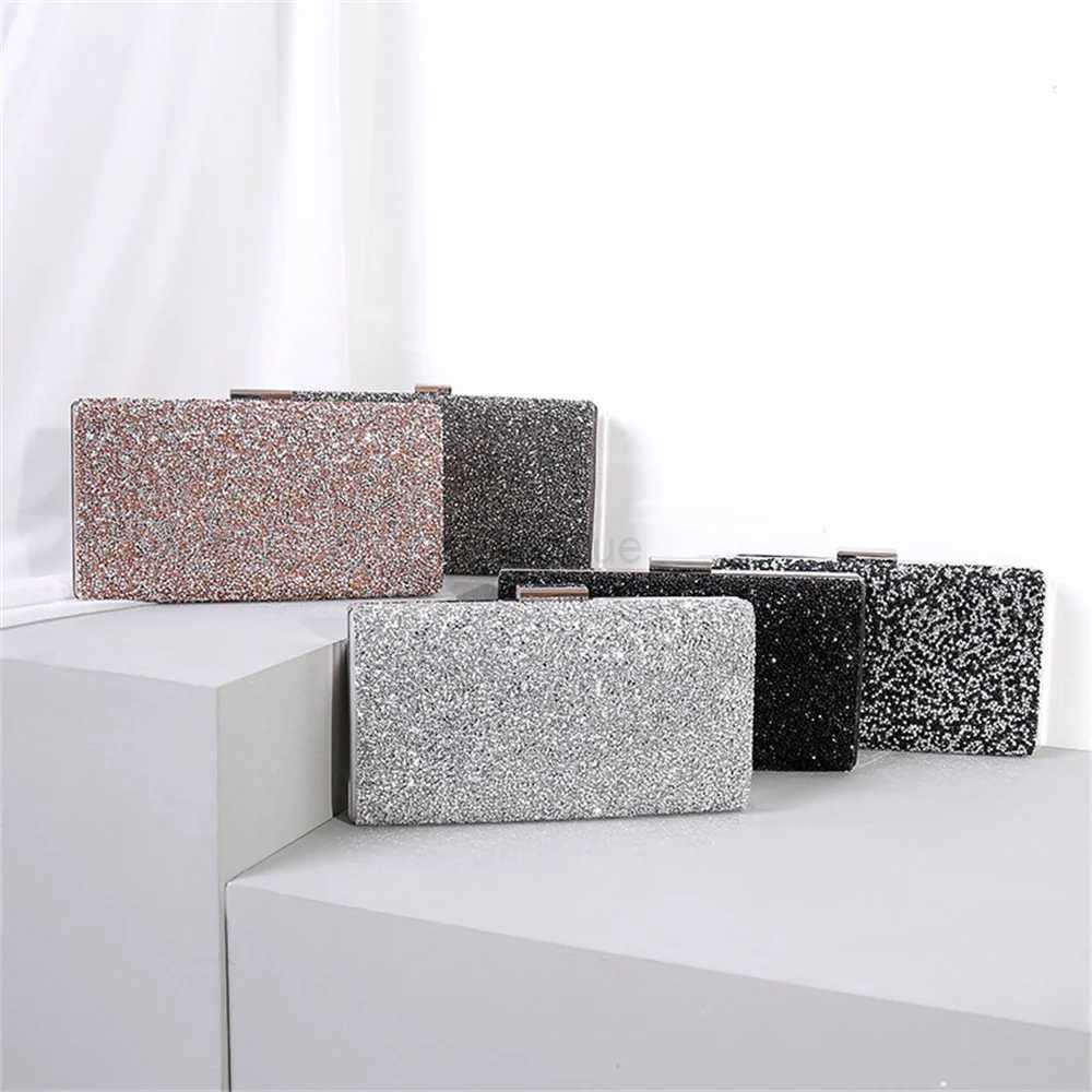 Women Diamond Evening Clutch Bag Female Coctail Wedding Party Banquet Bag PU Fashion Elegant Glitter Long Purse Shoulder BagXJ240730