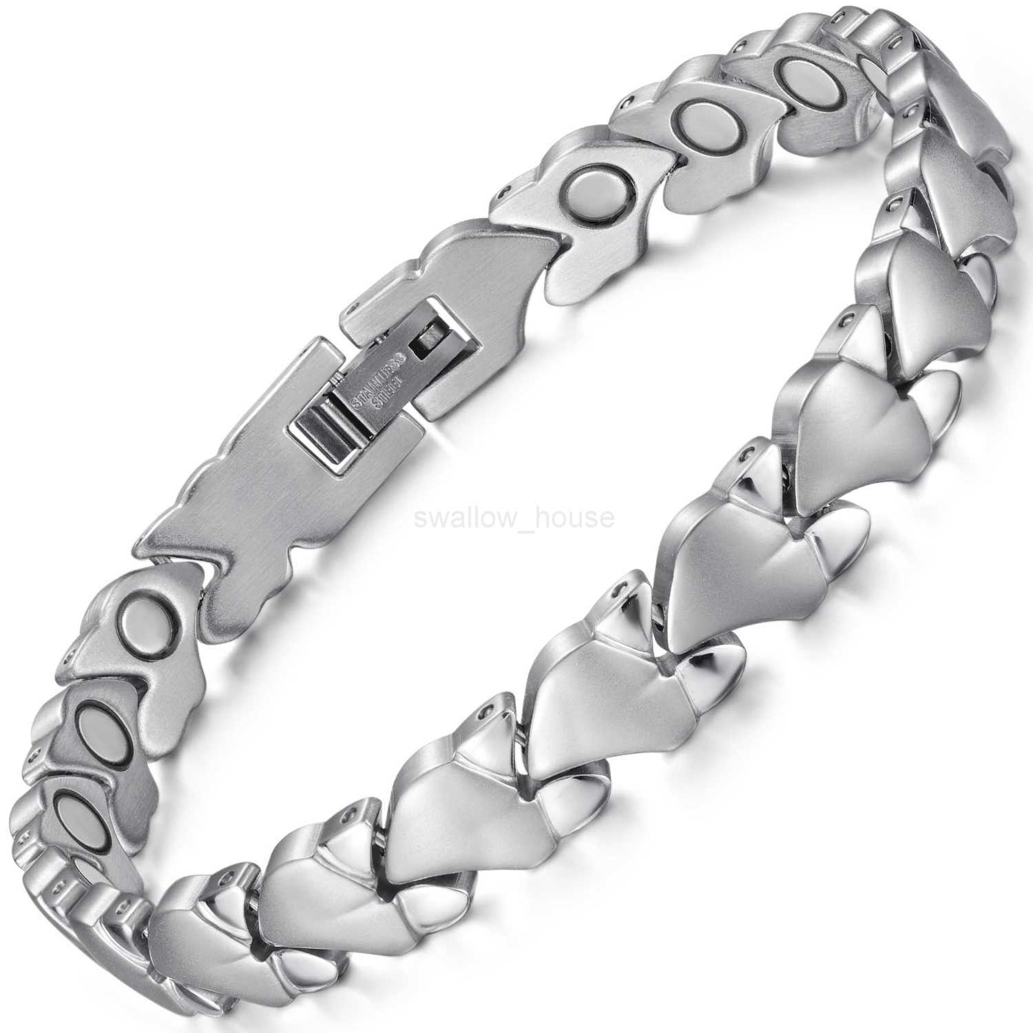 Rainso Womens Full Magnetic Bracelet Stainless Steel Stress Relieving Bracelet Fashion and Health Jewelry Girl Gift 2024 LatestW240730