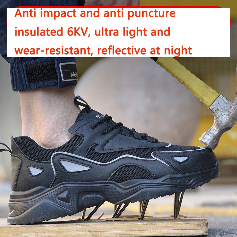 Safety Shoes For Men Anti Impact And Anti Puncture Steel Toe Work Shoes Lightweight Breathable Insulated Protective For Women