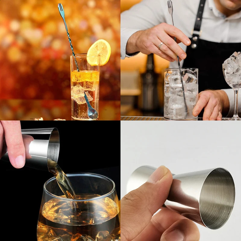 6 Piece 750ml Cocktail Shaker Set Bartender Kit Bartending Bar Shakers with Recipe 240729
