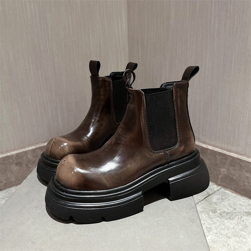 For Platform Ankle Women Fashion Back Thick Bottom Short Boots Autumn Winter Shoes Ladies Elegant Mordern Booties 698b