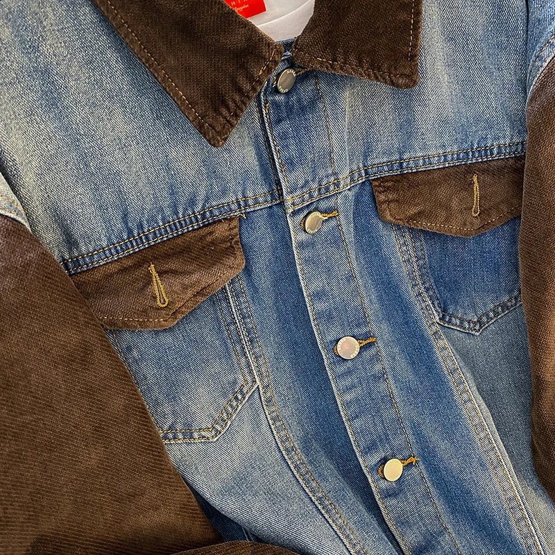 Spring Mens Solid Collar Denim Jacket Fashion Motorcycle Jeans Jacket Slim Fit Cotton Casual Jacket Size A13240813 - view 6