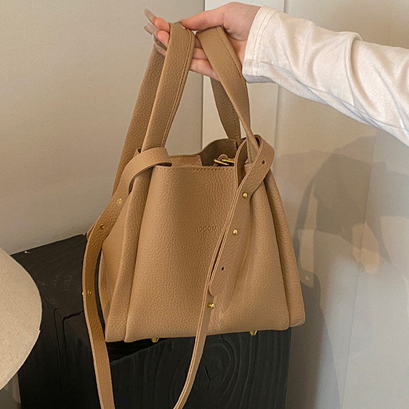 HBP Lychee Patterned Bucket Summer Shoulder Handheld Vegetable Basket Bag Women Handbag Tote Crossbody Purse Two Piece Set Plain Color Shopping Bags