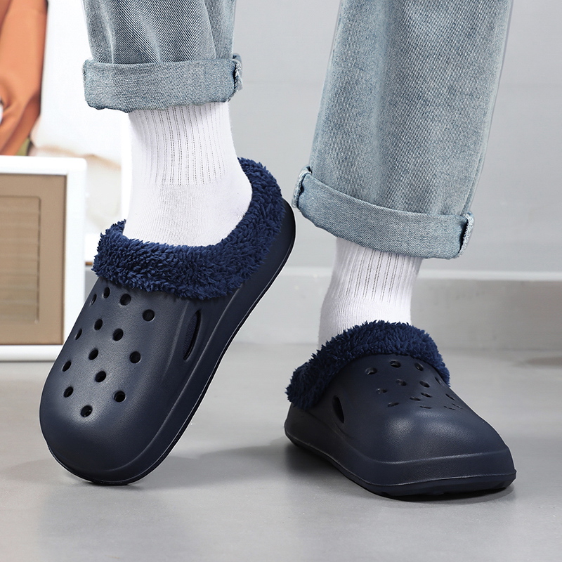 Men's and Women's Plush Fluffy Faux Fur Winter Slippers, Cozy Warm Garden Clogs Mules