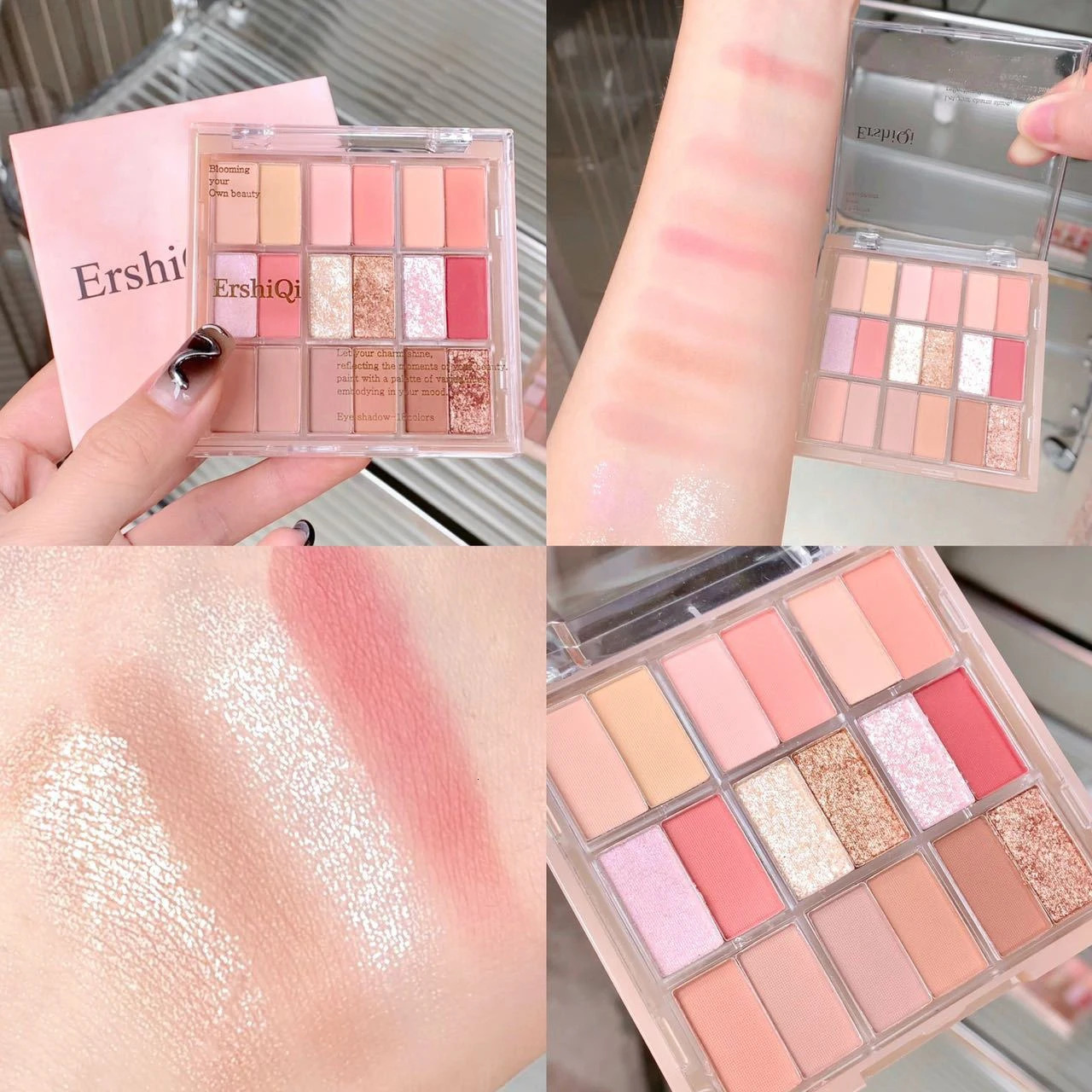Shimmer Pink ple Palette Glitter Matte Eyeshadow Longlasting Eye Beauty Makeup Brighten Cosmetics 18-Color X250910