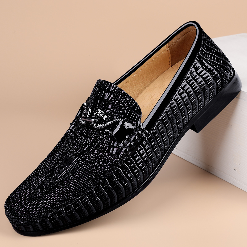 Luxury Brand Men Genuine Luxury Fashion Loafers Casual Leather Business Dress Shoes Men Social Shoe Male Wedding Walking Shoes
